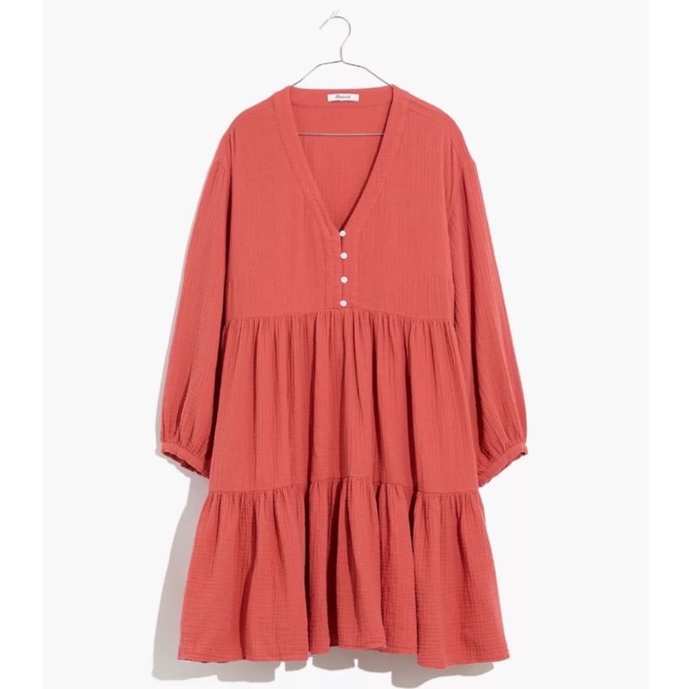 Madewell Lightspun Colette Mini Dress in Deep Rose, Size 00, NWT